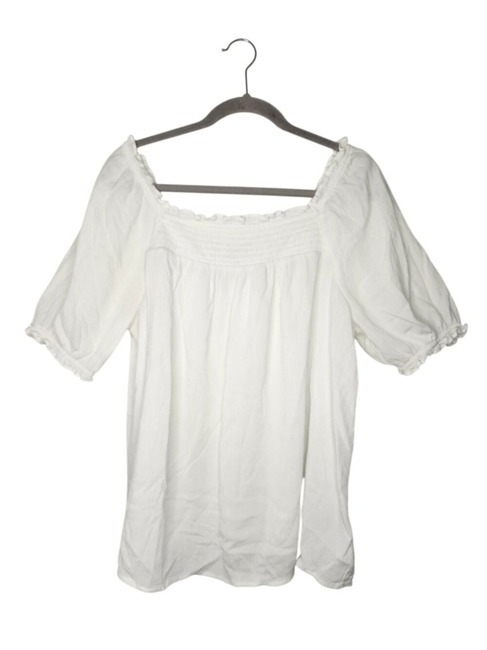 Torrid White Gauze Smocked Blouse Indie Fairy Boho Peasant Plus Size 1